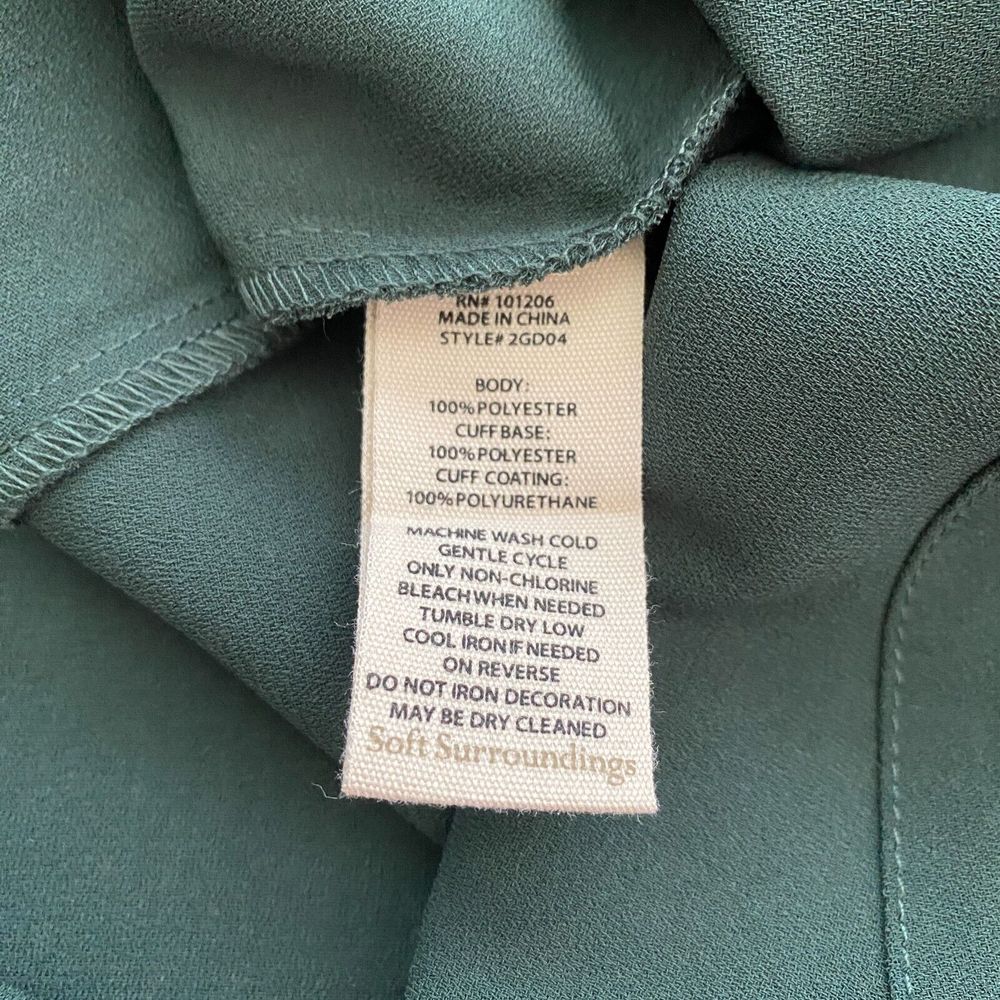 Soft Surroundings Katrina A Line Dress Women's 4 Jewel Green V Neck Midi NWT - Picture 4 of 5